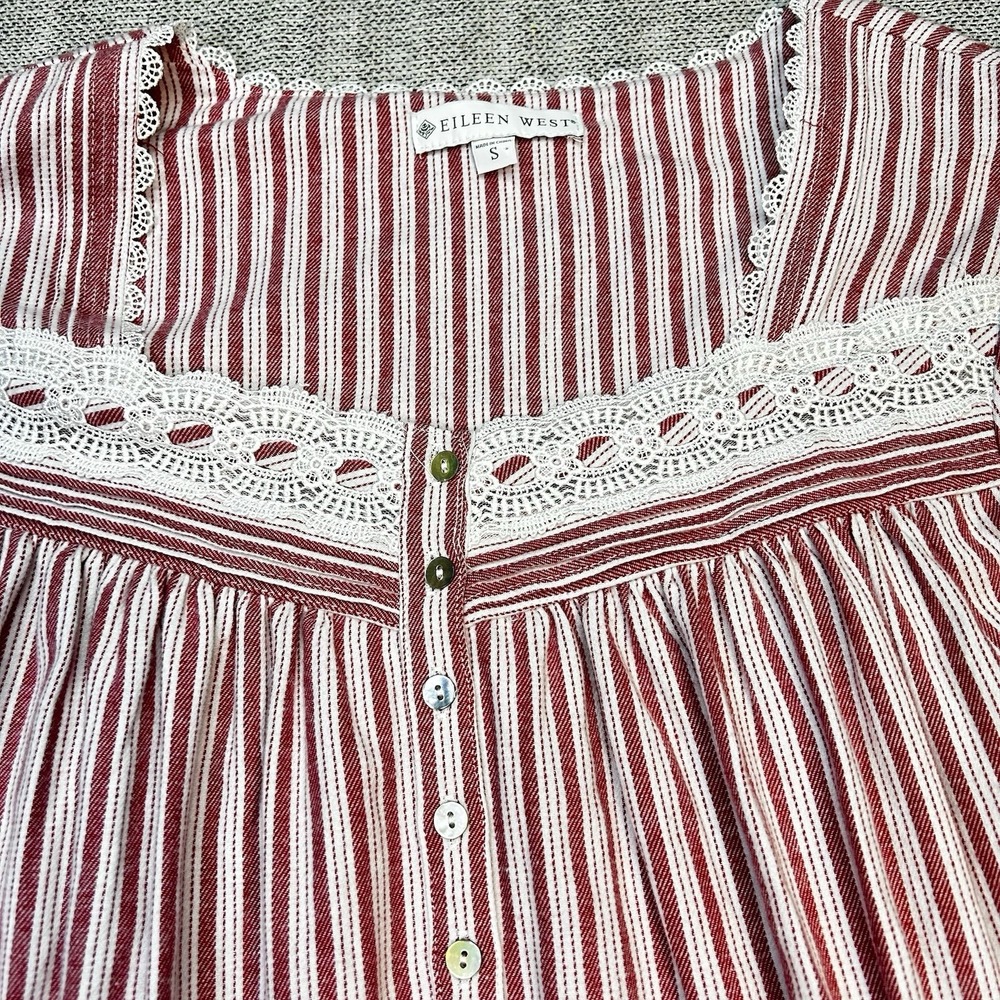 Eileen West Striped BRUSHED COTTON FLANNEL Ballet Nightgown S Cottage - Picture 4 of 8